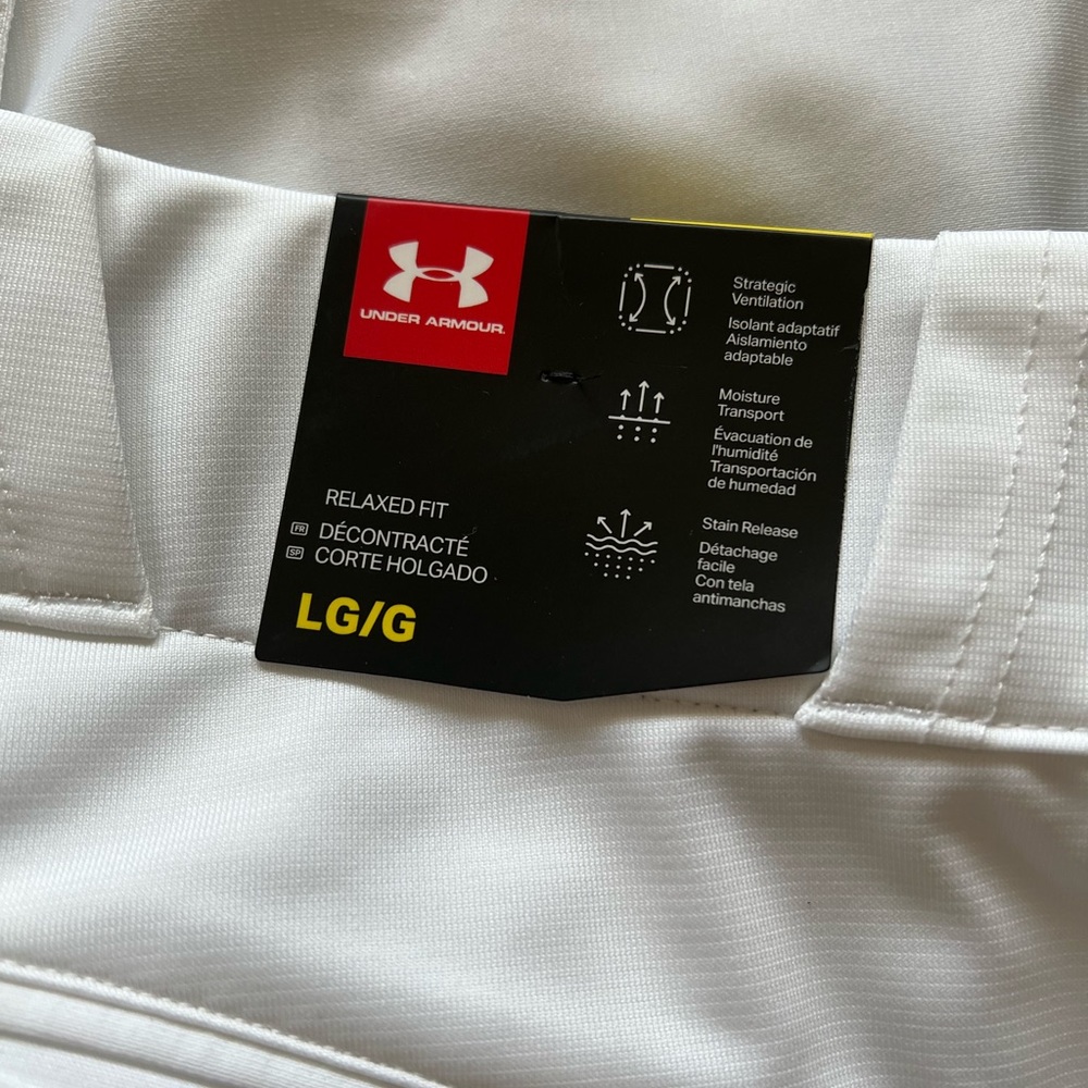 Mens Under Armour Knicker Baseball Pant White Size L